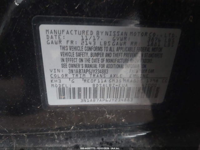 Nissan SENTRA S 2018 3N1AB7AP6JY234883 Image 9