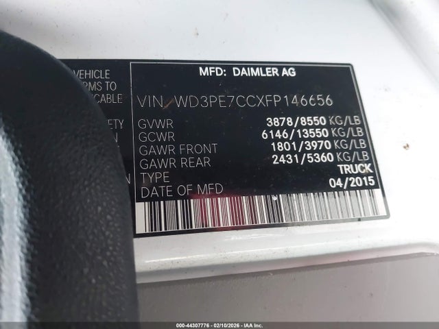 Mercedes-Benz Sprinter 2500 Normal Roof 2015 WD3PE7CCXFP146656 Image 9