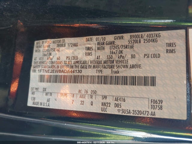 2010 FORD E-250 1FTNE2EW8ADA44130 Photo 8