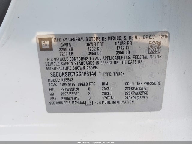 Chevrolet Silverado 1500 1lz 2016 3GCUKSEC7GG166144 Image 9