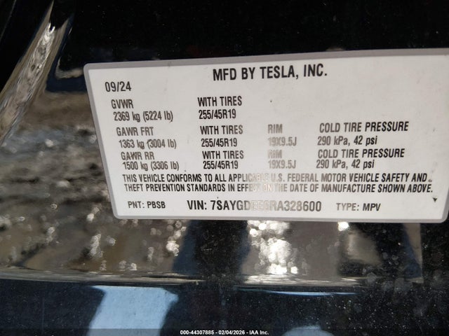 2024 TESLA MODEL Y 7SAYGDEE6RA328600 Photo 8