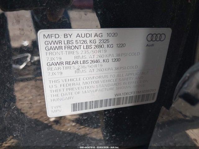 2021 AUDI Q3 WA1DECF31M1039793 Photo 8