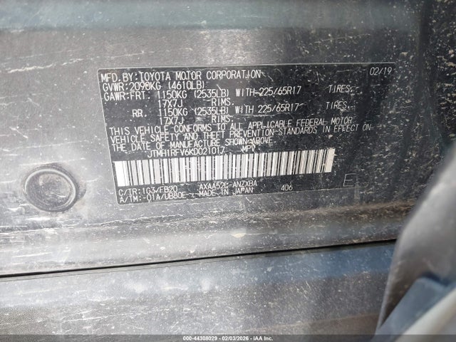 2019 TOYOTA RAV4 JTMH1RFV6KD021017 Photo 8