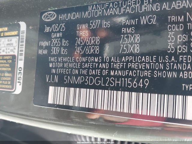 Hyundai Santa Fe Xrt 2025 5NMP3DGL2SH115649 Image 9