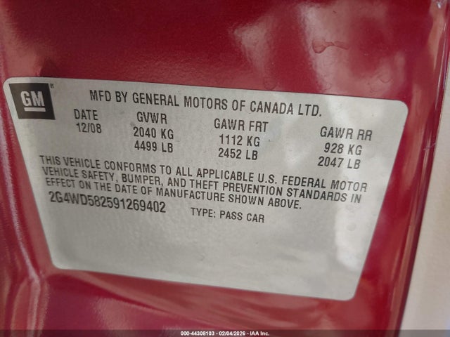 2009 BUICK LACROSSE 2G4WD582591269402 Photo 8