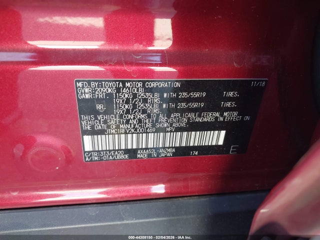 JTMC1RFV2KJ001469 Toyota Rav4 Xle Premium