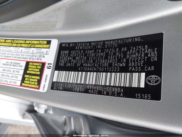 Toyota CAMRY LE 2025 4T1DAACK7SU112223 Image 9