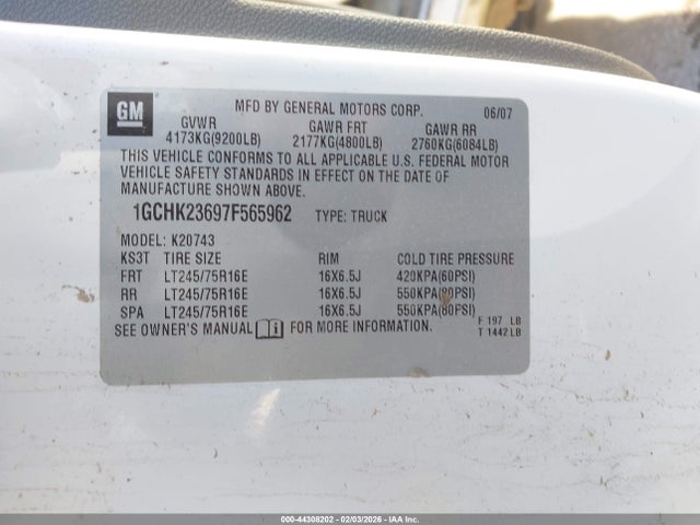 2007 CHEVROLET SILVERADO 2500HD 1GCHK23697F565962 Photo 8