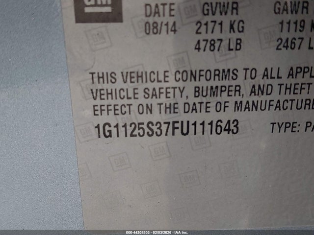 1G1125S37FU111643 Chevrolet Impala 2lt