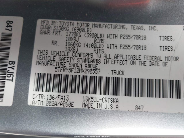 2021 TOYOTA TUNDRA 5TFRY5F12MX290557 Photo 8