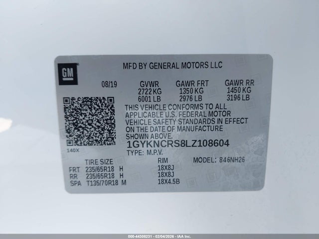 2020 CADILLAC XT5 1GYKNCRS8LZ108604 Photo 8