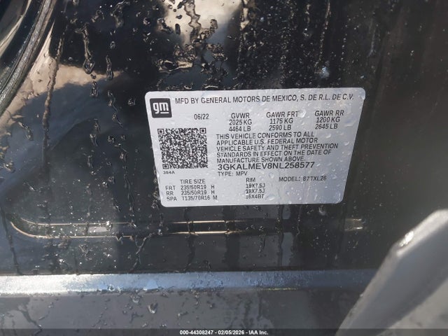 2022 Gmc Terrain Fwd Sle მანქანა იყიდება აუქციონზე, vin: 3GKALMEV8NL258577, აუქციონის ნომერი: 44308247