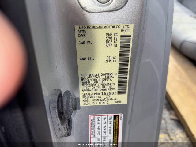 2011 NISSAN ALTIMA 1N4AL2EP4BC163982 Photo 8