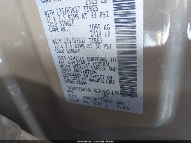 Aukcja sprzedaży 2025 Nissan Rogue Rock Creek, vin: 5N1BT3BB3SC824619, numer aukcji: 44308260
