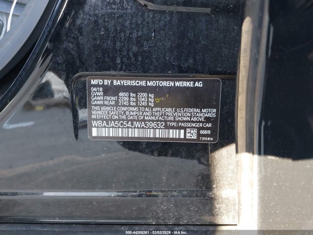 WBAJA5C54JWA39632 BMW 530I
