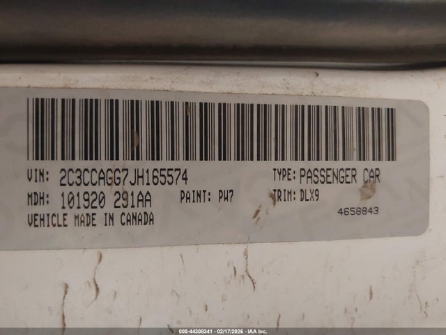 44308341 :رقم المزاد ، 2C3CCAGG7JH165574 vin ، 2018 Chrysler 300 300s Awd مزاد بيع