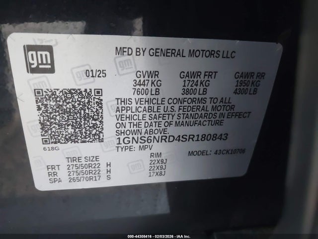 Chevrolet Tahoe 4wd Lt 2025 1GNS6NRD4SR180843 Image 9