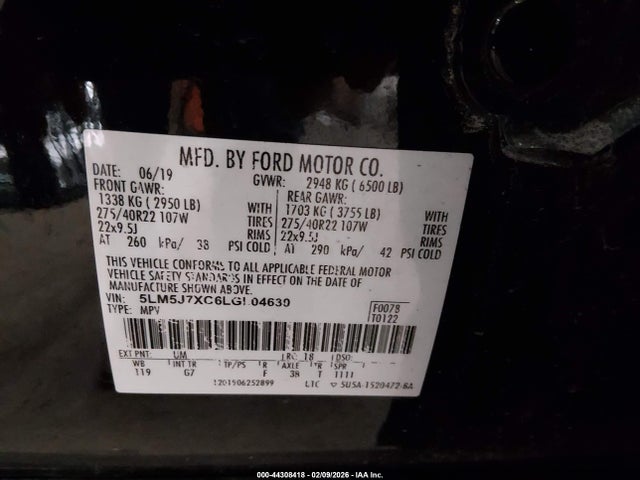 2020 LINCOLN AVIATOR 5LM5J7XC6LGL04630 Photo 8