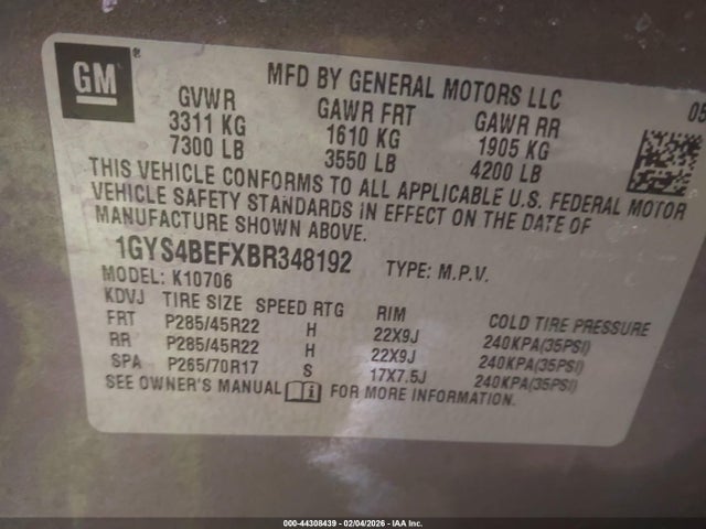 2011 CADILLAC ESCALADE 1GYS4BEFXBR348192 Photo 8