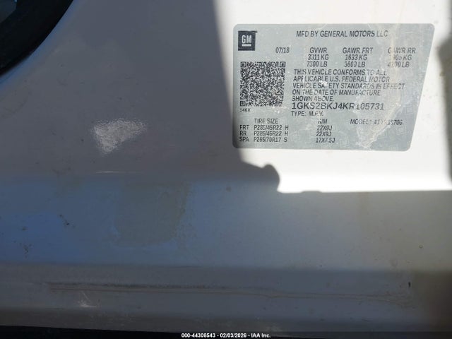 1GKS2BKJ4KR105731 GMC YUKON SLT
