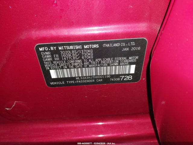 2017 MITSUBISHI MIRAGE ML32A3HJ7HH001196 Photo 8