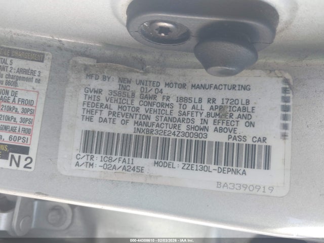 2004 TOYOTA COROLLA 1NXBR32E24Z300903 Photo 8