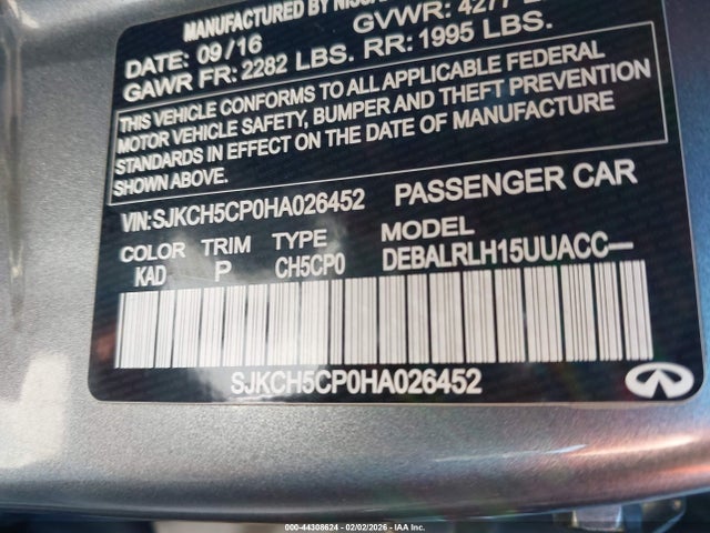 SJKCH5CP0HA026452 Infiniti Qx30 Premium