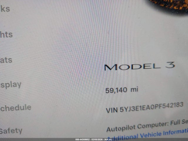 Aukcja sprzedaży 2023 Tesla Model 3 Rear-wheel Drive, vin: 5YJ3E1EA0PF542183, numer aukcji: 44308652