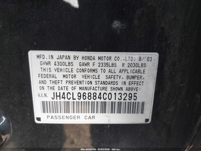 2004 ACURA TSX JH4CL96884C013295 Photo 8