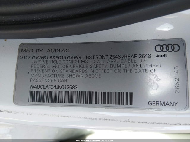 Продажа на аукционе авто 2018 Audi A6 2.0t Premium/2.0t Sport, vin: WAUC8AFC4JN012683, номер лота: 44308762