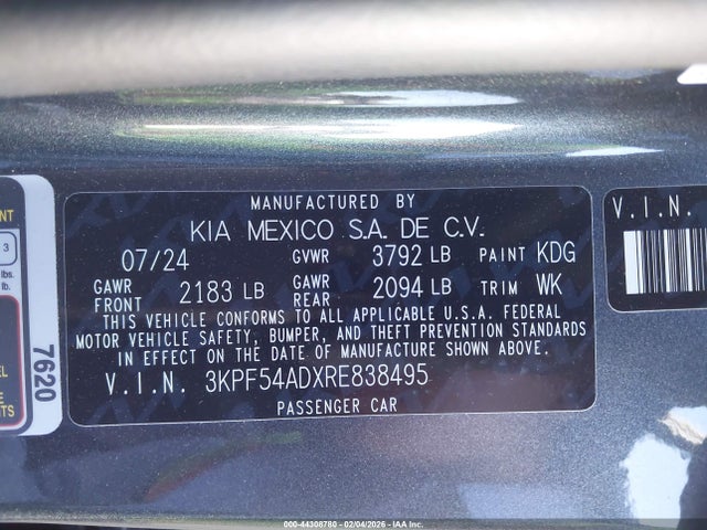 3KPF54ADXRE838495 KIA Forte Gt-line