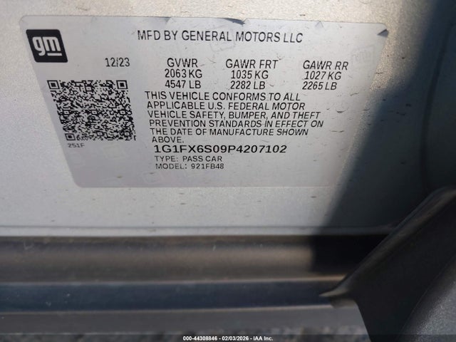 1G1FX6S09P4207102 Chevrolet Bolt Ev Fwd 2lt