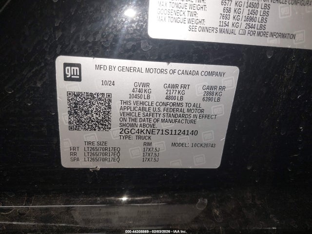 2GC4KNE71S1124140 Chevrolet Silverado 2500hd 4wd Standard Bed Lt