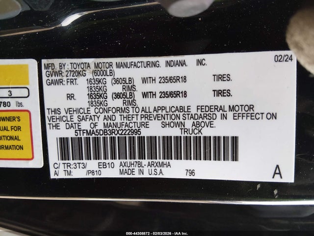 5TFMA5DB3RX222995 Toyota Tundra 1794 Edition