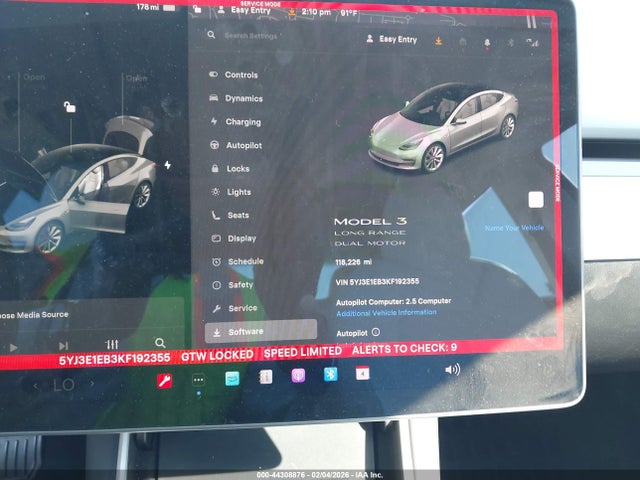 Продаж на аукціоні авто 2019 Tesla Model 3 Long Range/performance, vin: 5YJ3E1EB3KF192355, номер лоту: 44308876
