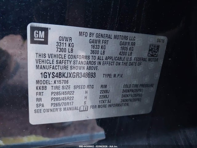 2016 CADILLAC ESCALADE 1GYS4BKJXGR348693 Photo 8