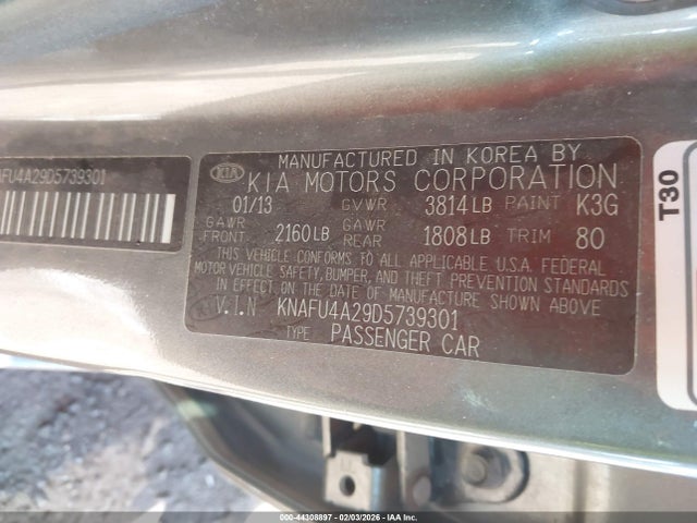 Aukcja sprzedaży 2013 Kia Forte Ex, vin: KNAFU4A29D5739301, numer aukcji: 44308897