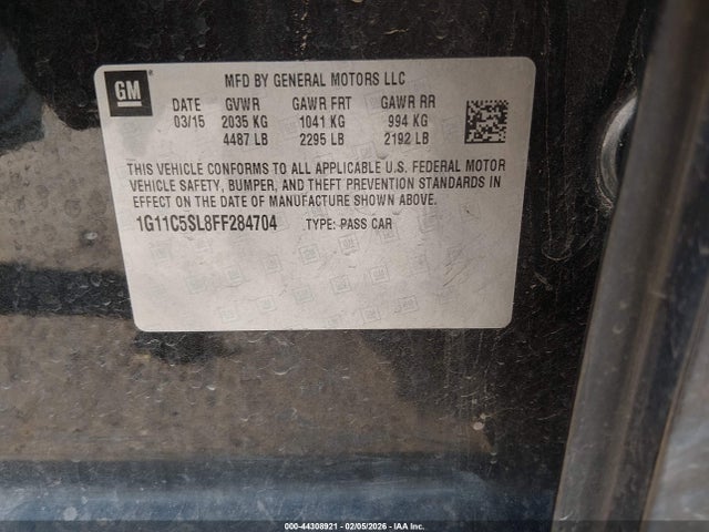 1G11C5SL8FF284704 Chevrolet MALIBU 1LT