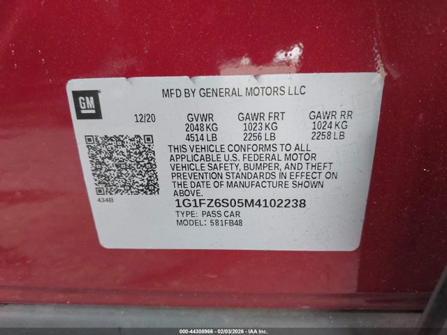 2021 CHEVROLET BOLT EV 1G1FZ6S05M4102238 Photo 8