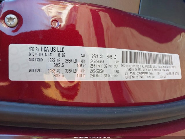 Aukcja sprzedaży 2017 Chrysler Pacifica Limited, vin: 2C4RC1GG5HR560850, numer aukcji: 44308968