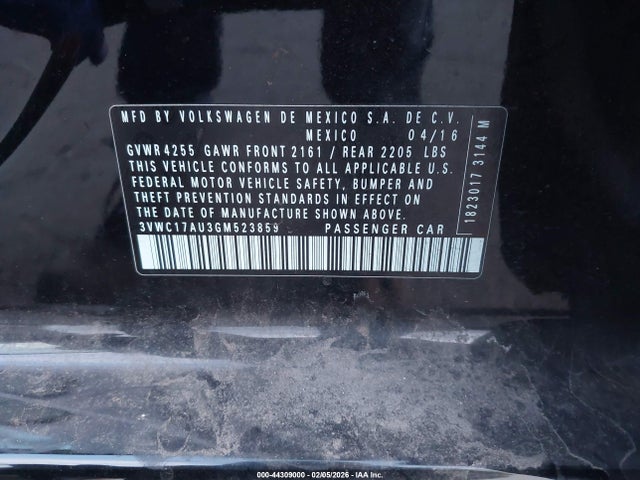 3VWC17AU3GM523859 Volkswagen Golf Sportwagen Tsi Limited Edition