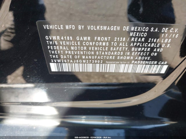 3VW267AJ5GM273902 Volkswagen Jetta 1.4t S