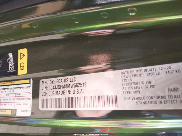 2021 JEEP WRANGLER UNLIMITED 1C4JJXFM8MW562512 Photo 8