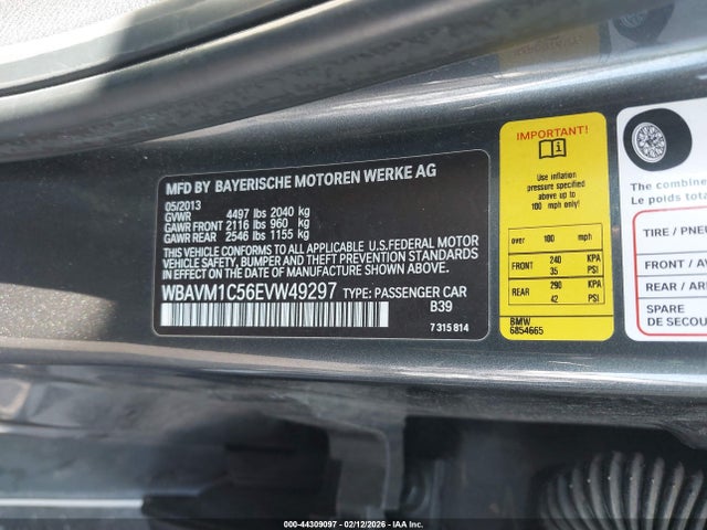 WBAVM1C56EVW49297 BMW X1 Sdrive28i