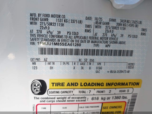 1FMJU1M85SEA61280 Ford Expedition Platinum