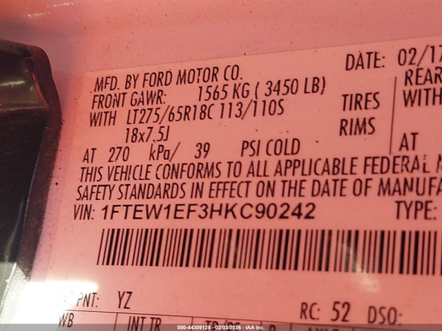 Ford F-150 Xlt 2017 1FTEW1EF3HKC90242 Image 9
