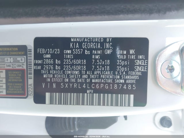2023 KIA SORENTO 5XYRL4LC6PG187485 Photo 8