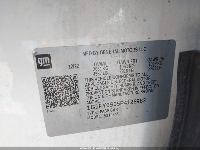 1G1FY6S05P4126983 Chevrolet Bolt Euv Fwd Lt