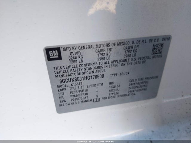 3GCUKSEJ1HG170500 Chevrolet Silverado 1500 2lz