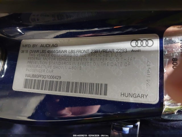 2016 AUDI A3 WAUB8GFF3G1006429 Photo 8